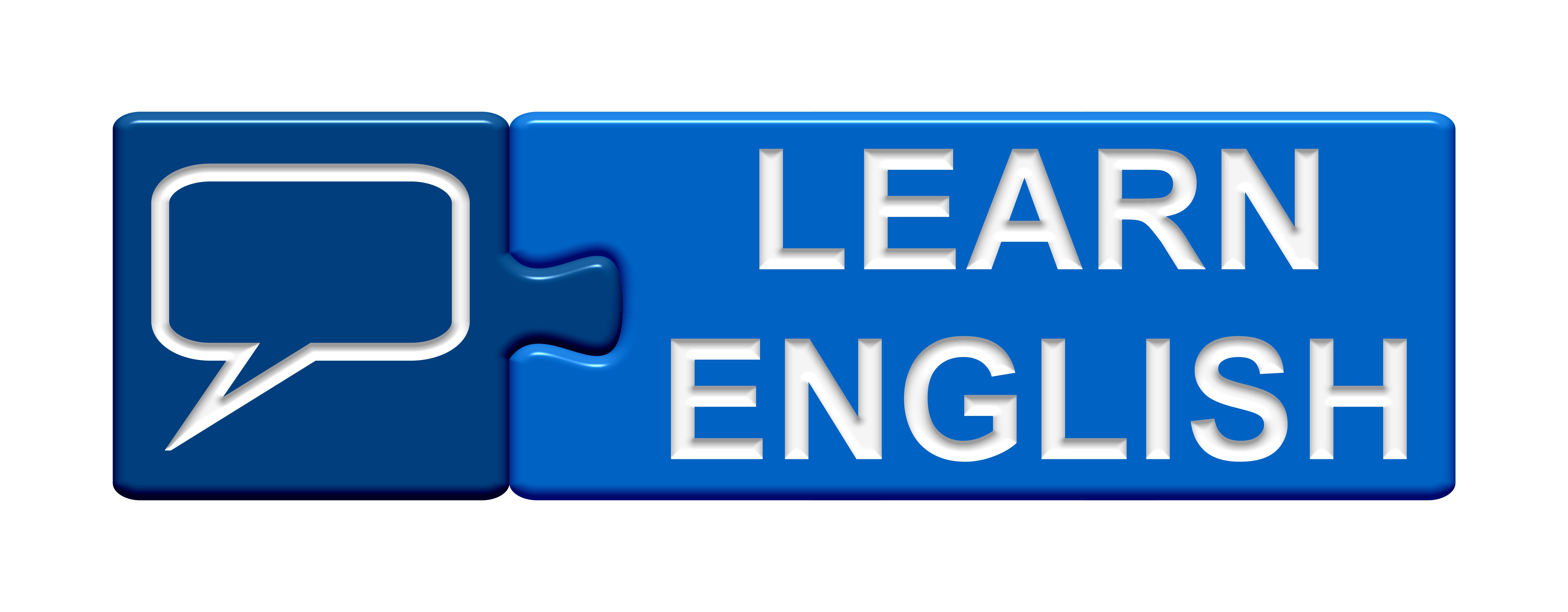 Puzzle-Button blau: Learn english Puzzle-Button blau: Learn english