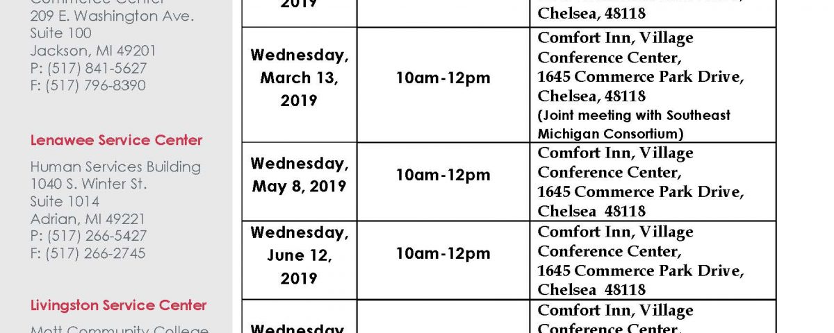 2019 schedule of meetings workforce development board michigan schedule meetings
