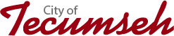 City of Techumseh Logo with gray and dark red font