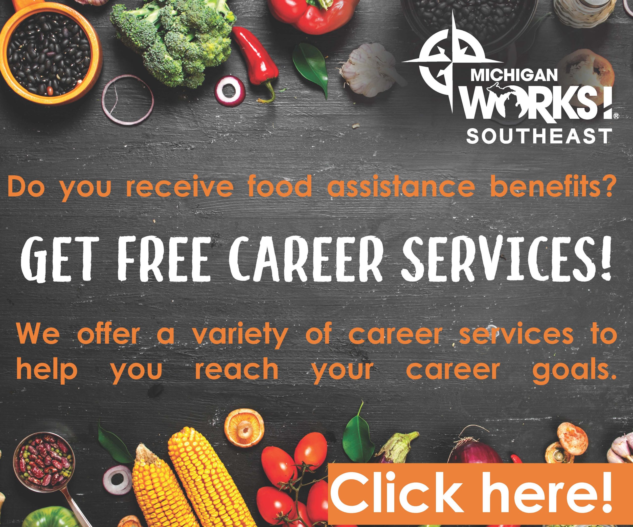 Do you receive food assistance benefits? Get freecareer services! We offer a variety of career services to help you reach your career goals!